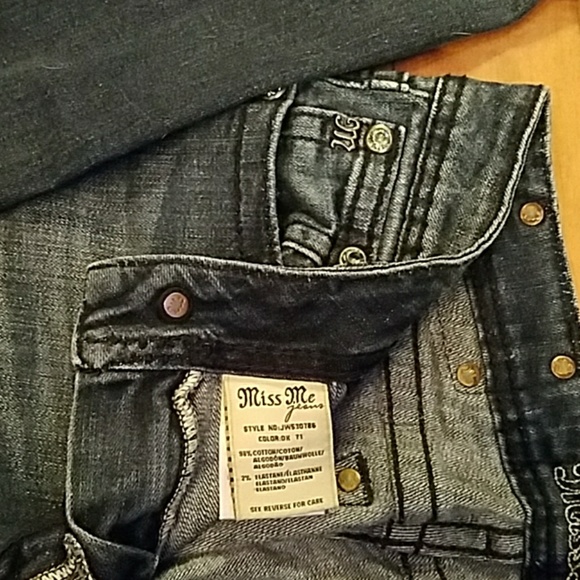 Miss Me Leather Rivet Embellished Boot Cut Jeans - Picture 7 of 7