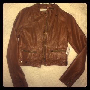 Brand New Brown leather Bomber Jacket