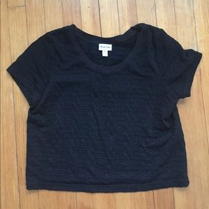 Urban Outfitters Tops - Urban Outfitters Textured Black Crop Tshirt L Urban Outfitters Tops - Urban Outfitters Textured Black Crop Tshirt L