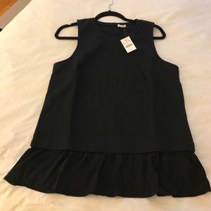 Black sleeveless ruffle top