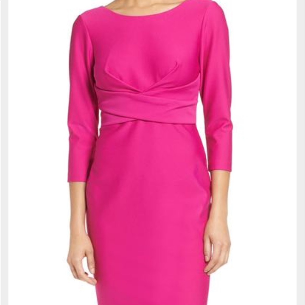 Donna Ricco Textured Wrap Waist Sheath Dress