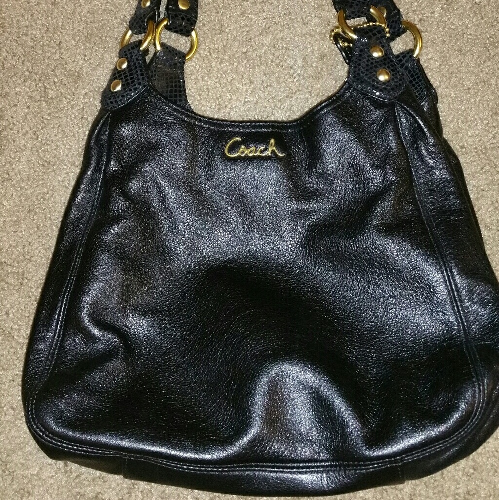 Authentic Black 3 section Coach purse