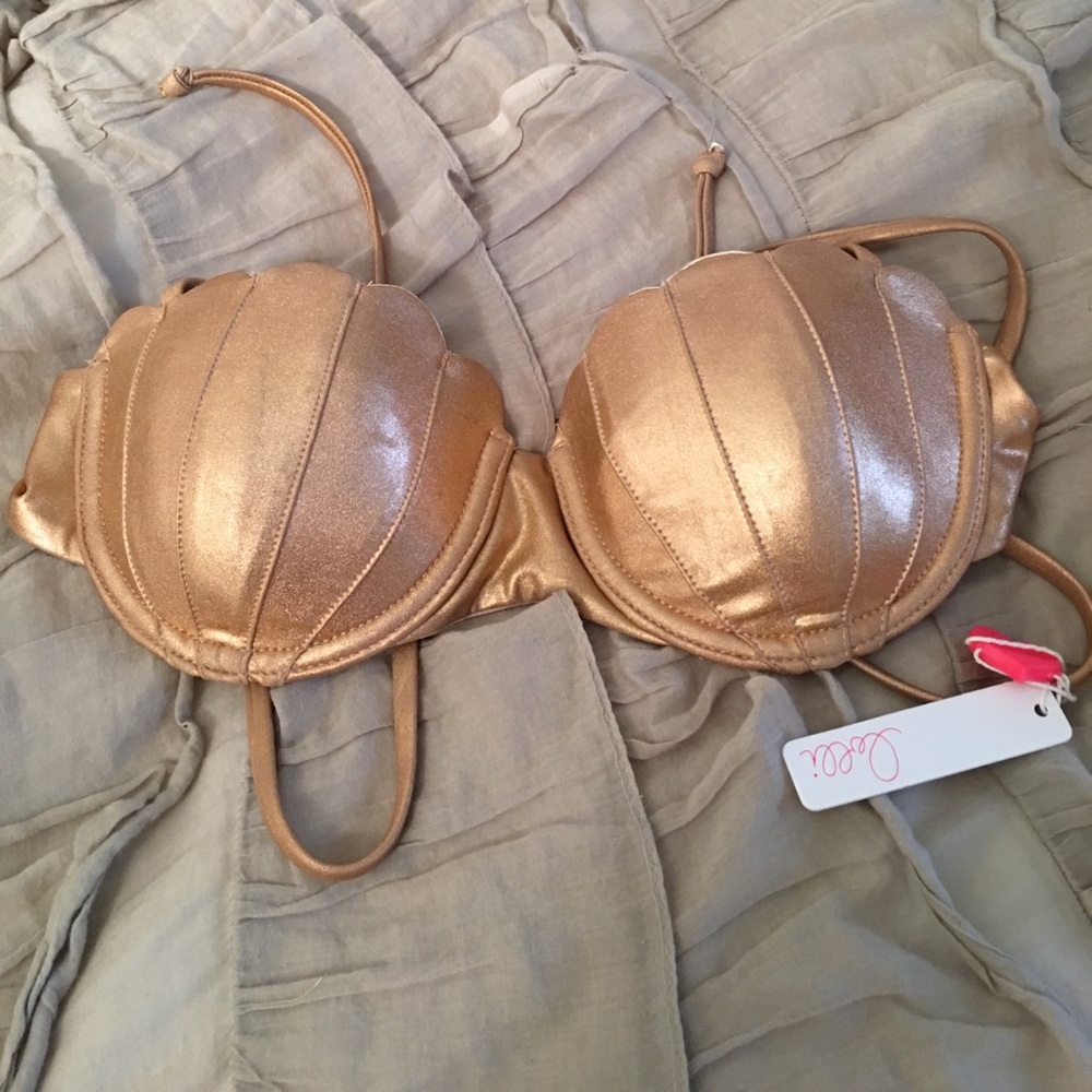 Lolli rose gold bikini top