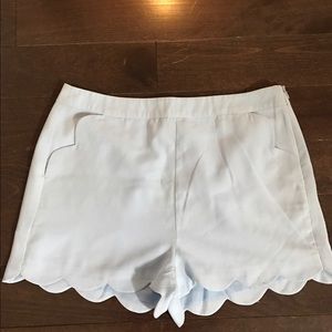 Topshop light blue scallop trim shorts