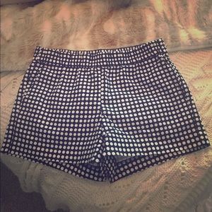 J Crew black and white polka dot shorts
