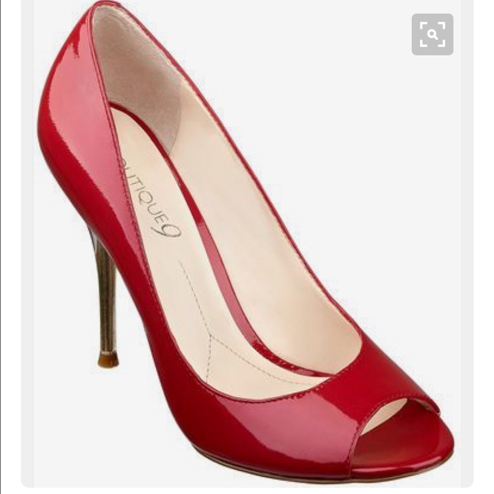 Boutique 9 apple red peep toe heels