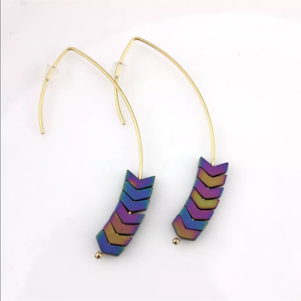 Chevron Arrow Drop Earrings