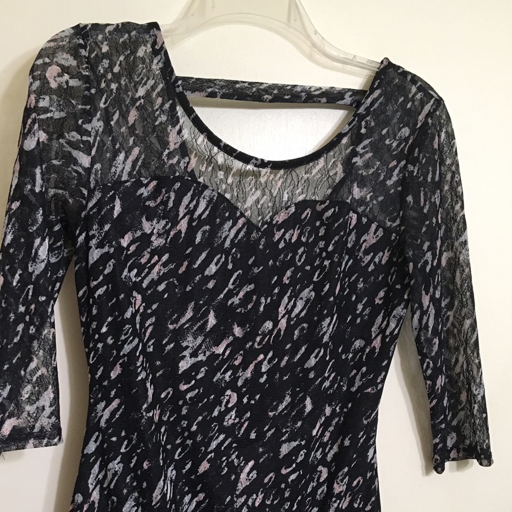 Black Floral One Piece Leotard