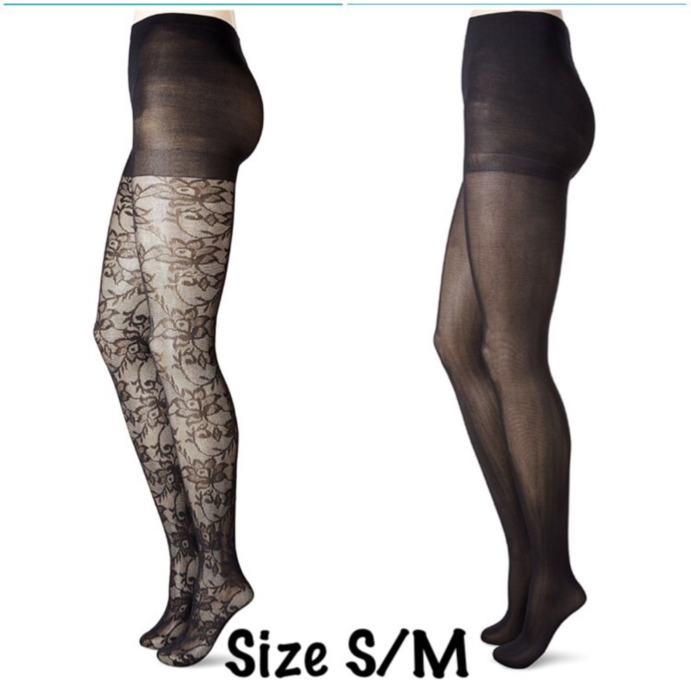 Isaac Mizrahi Gothic Floral Tights 2pack