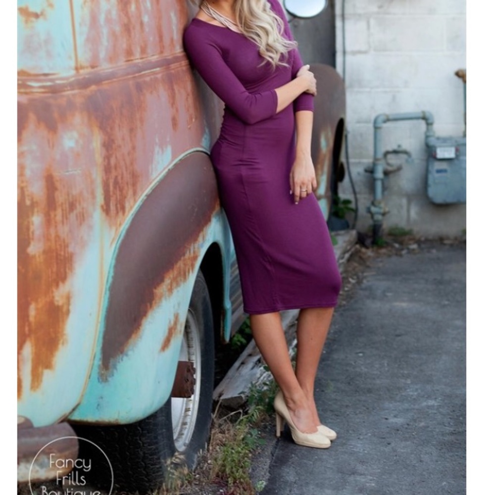Navy midi dress