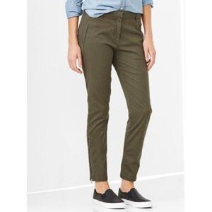Gap Skinny Mini Army Green Zip Khakis