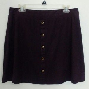 Chocolate brown Faux mini skirt