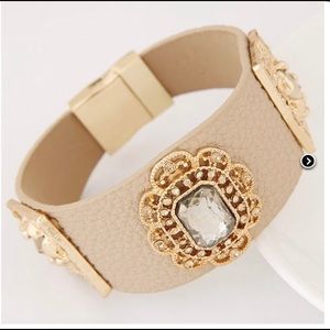 Star Studded Bangle in Cream