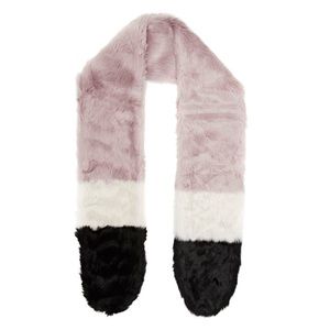 Scotch & Soda Colour Block Faux Fur Scarf
