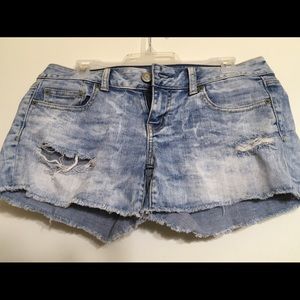 American Eagle Washed Denim Jean Shorts