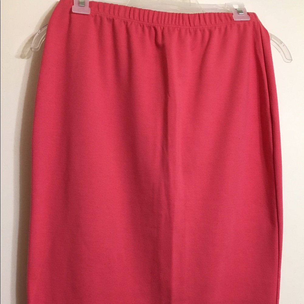 Pink Cotton Pencil Skirt
