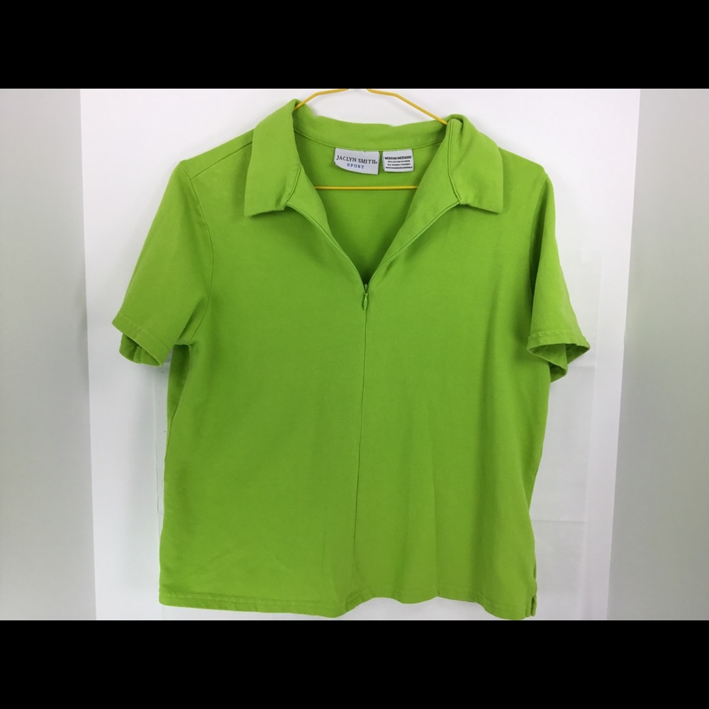 Jaclyn Smith Sport Top Gorgeous Green Medium EUC