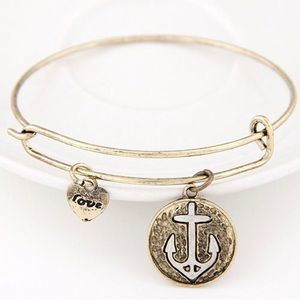 Anchor My Love Bangle in Copper