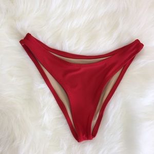 Red high hip bikini bottom