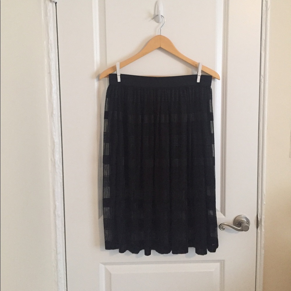 Black sheer knee length skirt