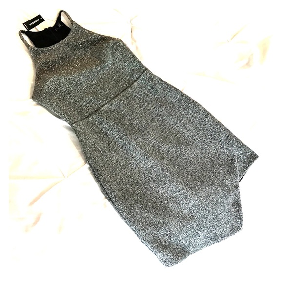 Express Dresses & Skirts - Express Silver Metallic Mini Dress NWT