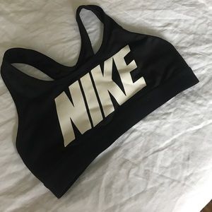 nike pro classic logo black sports bra XS