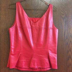 Dana Buchman red leather top