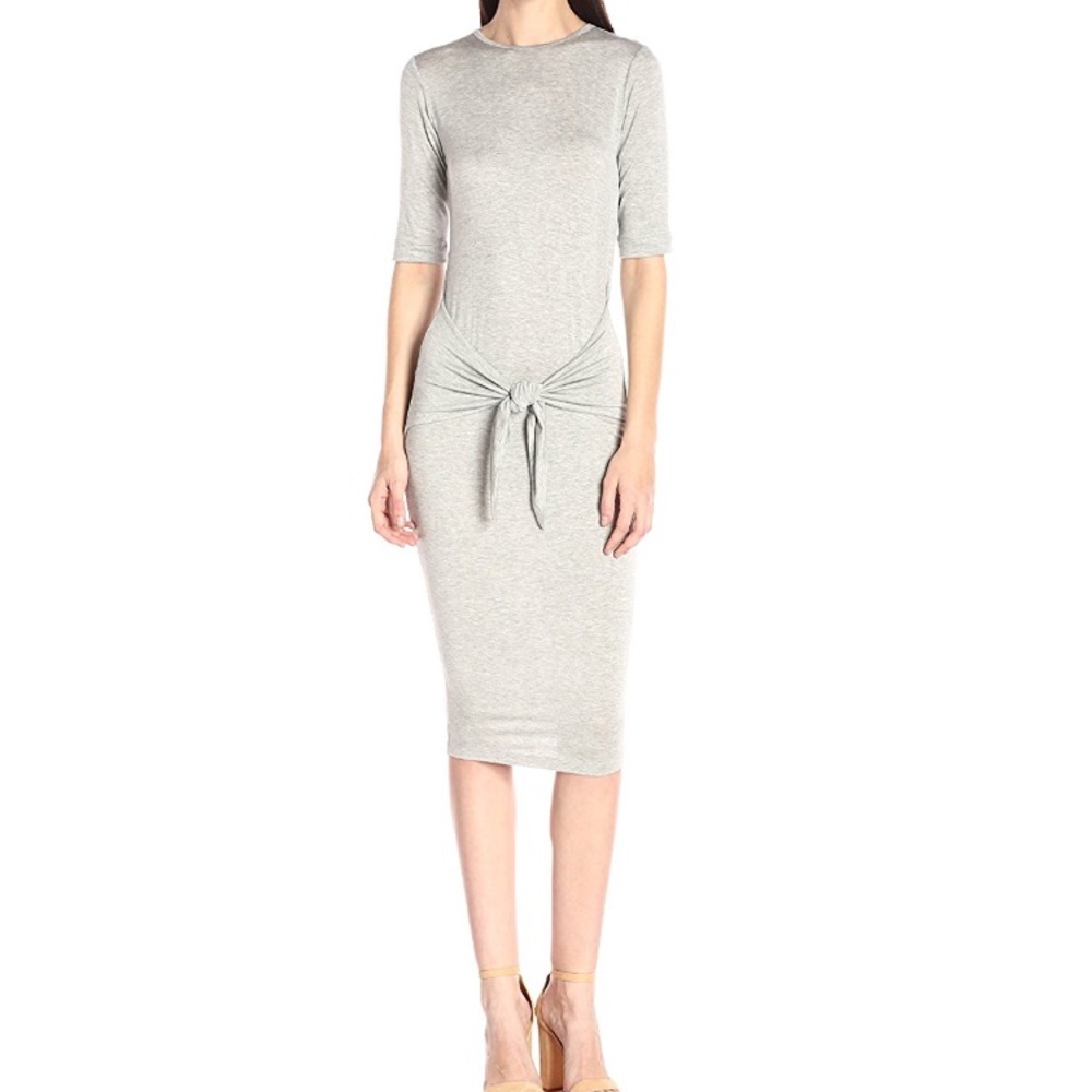 John Eshaya Tie Front Jersey Dress