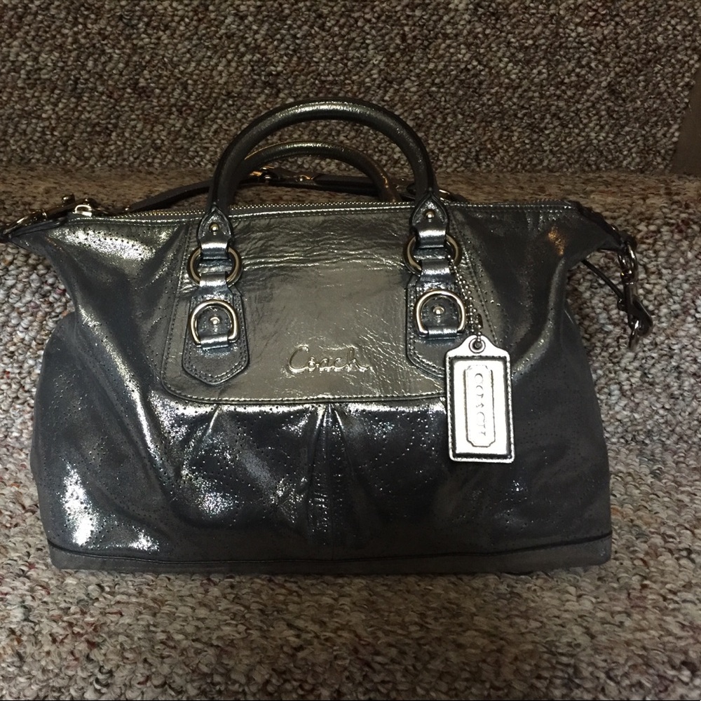 Silver Coach Bag