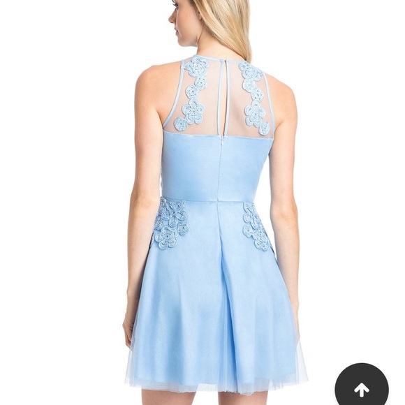 NWT Belle badgley mischka mini dress US8 blue - Picture 3 of 6