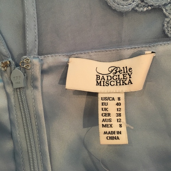 NWT Belle badgley mischka mini dress US8 blue - Picture 5 of 6
