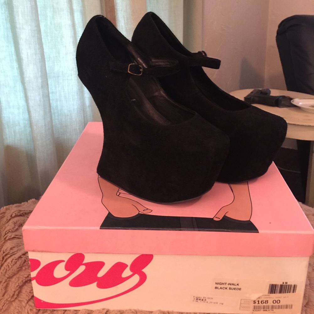Jeffrey Campbell Night Walk suede platforms