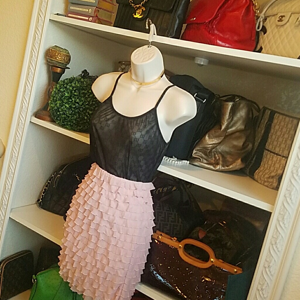 Ruffled skirts available in black and pink