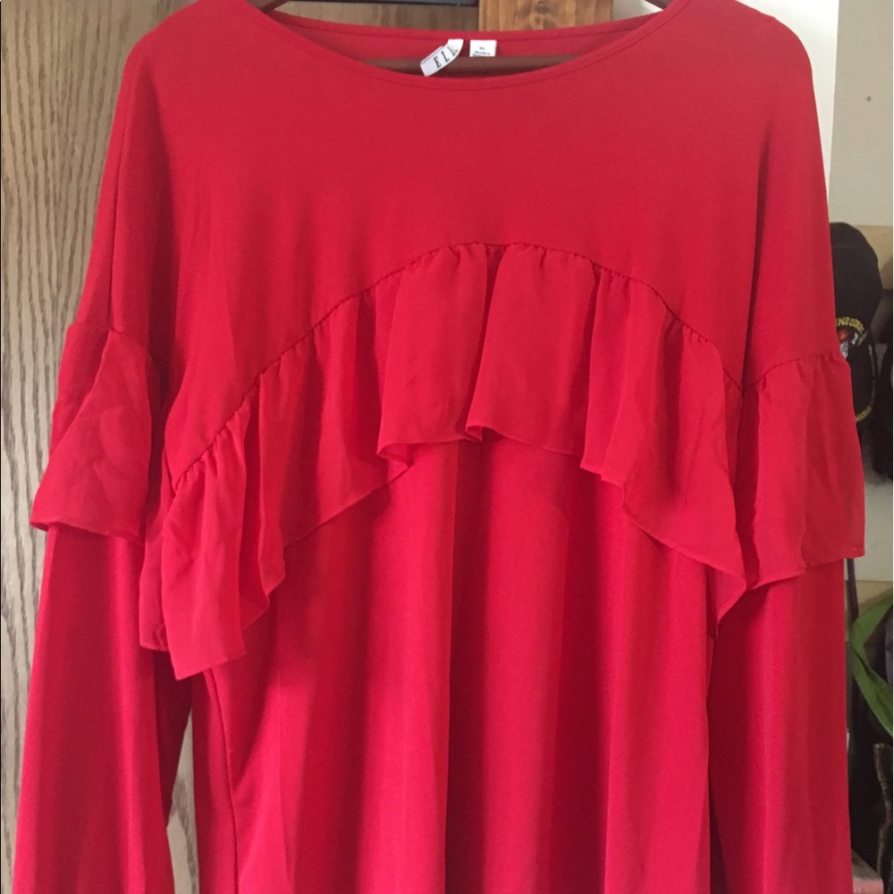 NWT Elle flirty red blouse XL