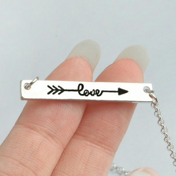 Host Pick!! Minimal Aztec Arrow Love Bar Necklace - Picture 5 of 8