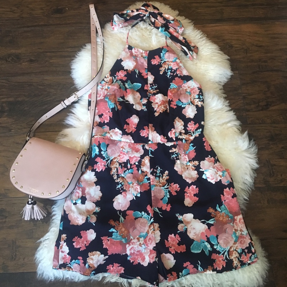 Brand New Floral Halter-top Romper
