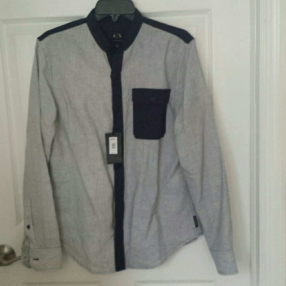 Armani xchange Chinese collar shirt