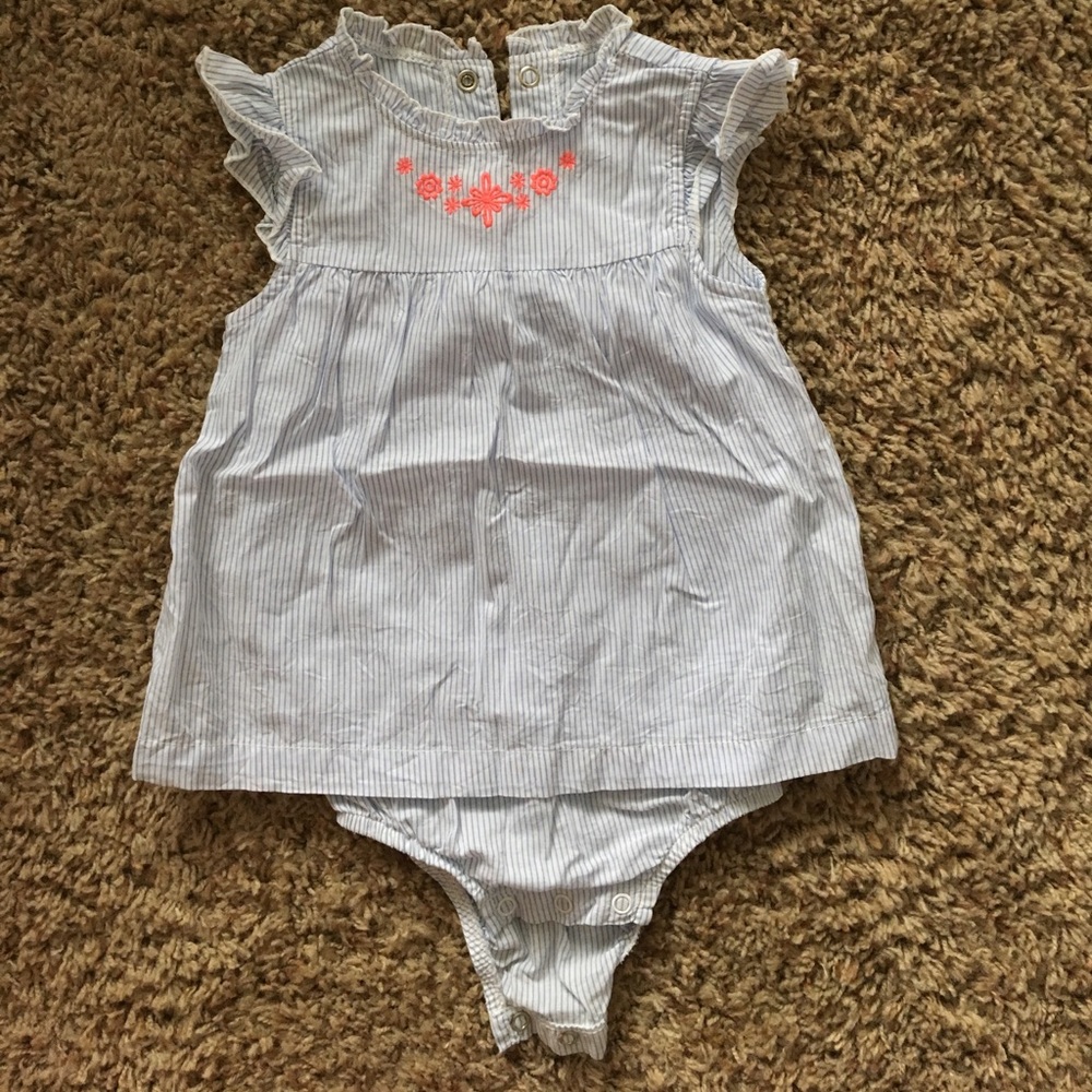 Blue and White Pinstripe Romper