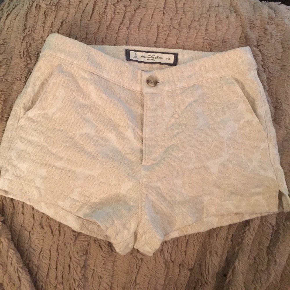 A&F floral sparkly high-waisted shorts