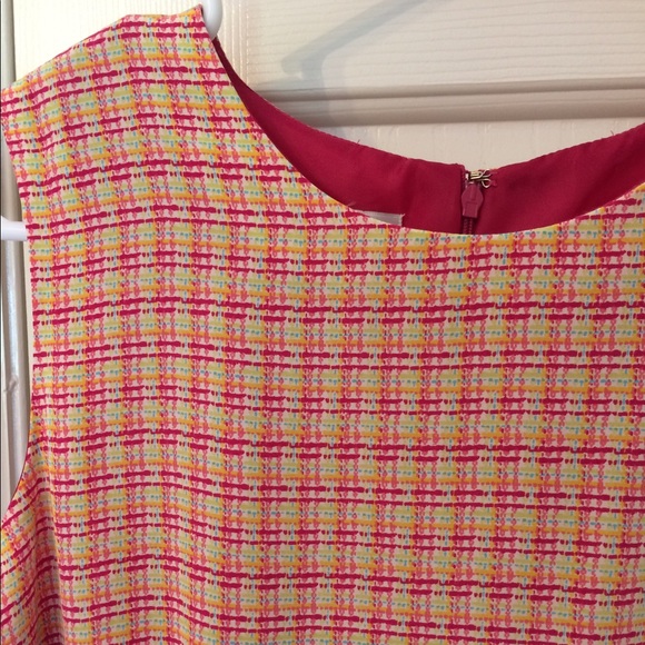 Maggy London Silk Plaid/Crosshatch Dress - Picture 2 of 3