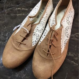 Lower East Side Suede and Lace Flats/Loafers NWT