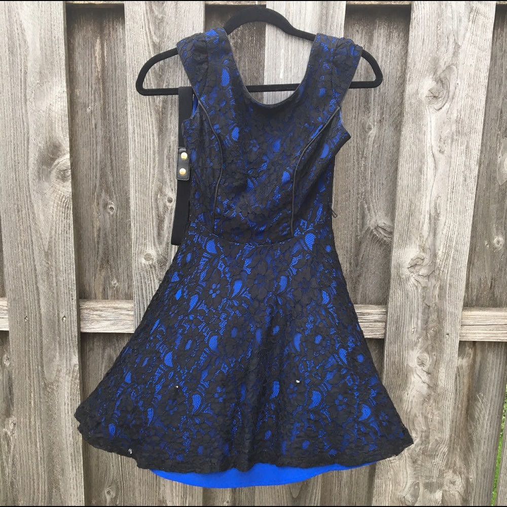 Black lace and blue dress from Windsor