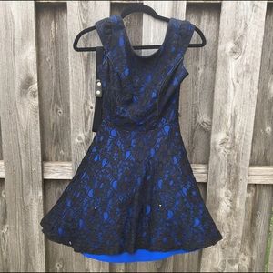 Black lace and blue dress from Windsor