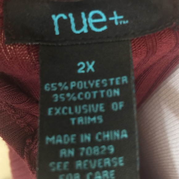 Rue 21 + Burgundy Ribbed Cami Plus Size 2X - Picture 6 of 6