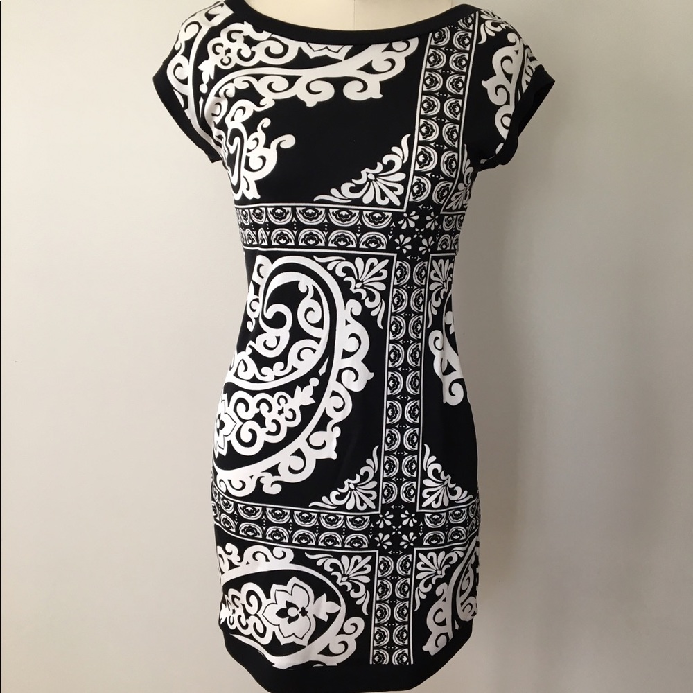 White House Black Market Print Silk Dress