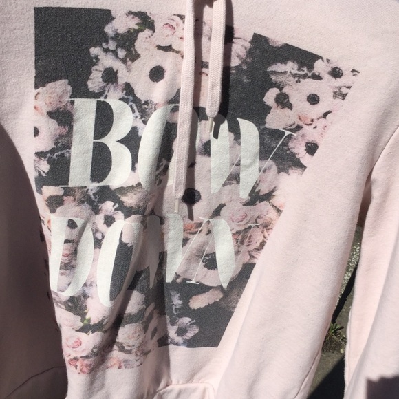Bow Down blush colored hoodie sweatshirt. - Picture 2 of 4