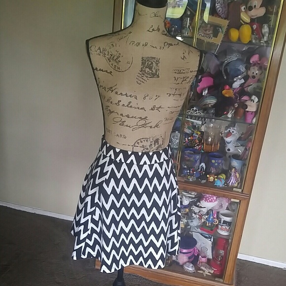Aeropostale Dresses & Skirts - Black/white skater skirt funky