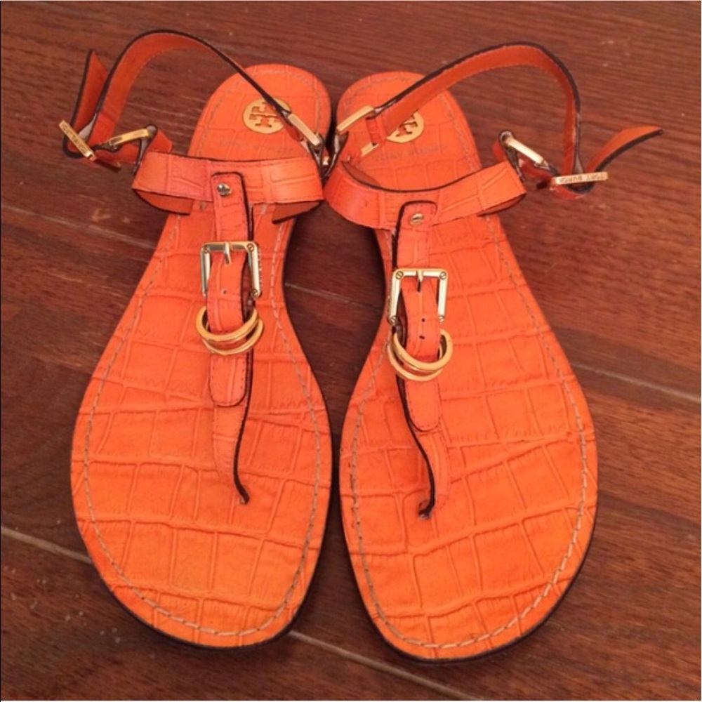 Orange Tory butch sandals