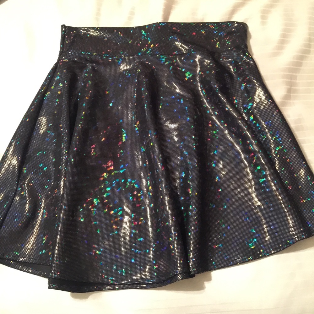 Holographic skater skirt