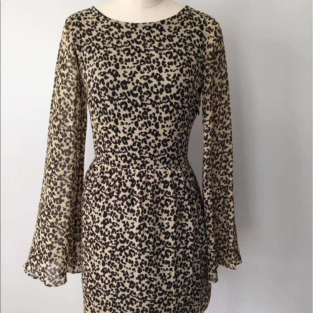 Dolce Vita Animal Print Dress with Bell Sleeves